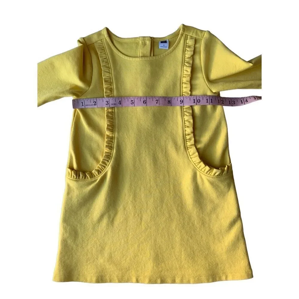 Janie & Jack Yellow/Marigold Ruffle Ponte Shift Dress size 3T Girls